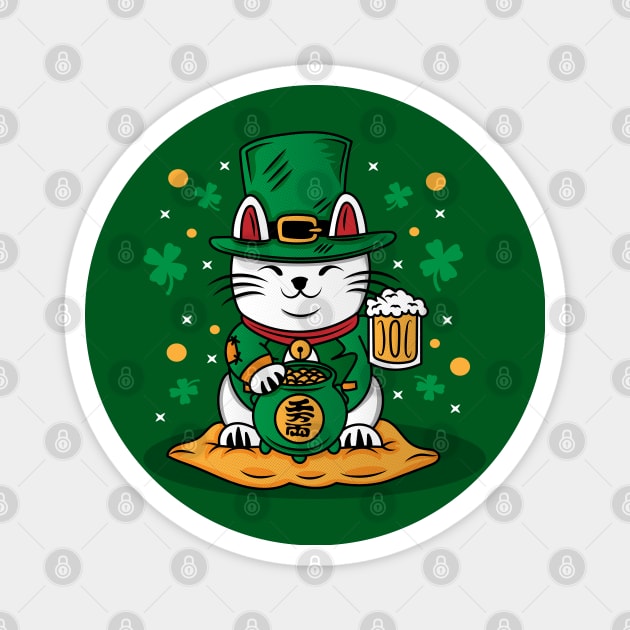 Irish Lucky Cat Magnet by carloj1956